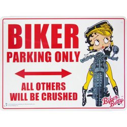 画像1: アメリカン雑貨 看板 プラスチックサインボード BETTY BOOP BIKER