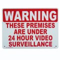 アメリカン雑貨 看板 プラスチックサインボード 24時間監視中 Warning/24 Hour Video Surveillance CA-02