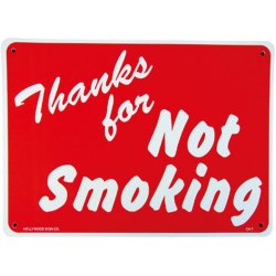 画像1: アメリカン雑貨 看板 プラスチックサインボード 禁煙エリア Thanks For Not Smoking CA-07