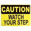 アメリカン雑貨 看板 プラスチックサインボード 足元注意 Caution Watch Your Step CA-10