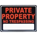 アメリカン雑貨 看板 プラスチックサインボード  Private Property(No Trespassing) CA-12