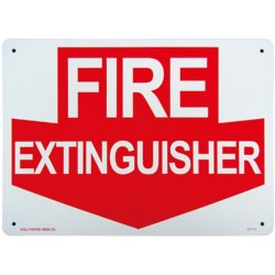 画像1: アメリカン雑貨 看板 プラスチックサインボード 消火栓はここです Fire Extinguisher CA-13