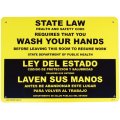 アメリカン雑貨 看板 プラスチックサインボード 手洗い厳守 State Law/Wash Your Hands CA-15