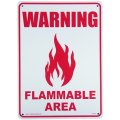 アメリカン雑貨 看板 プラスチックサインボード 注意可燃エリア Warning Flammable Area CA-22