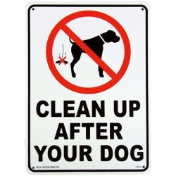 画像1: アメリカン雑貨 看板 プラスチックサインボード 犬の後始末をきれいに Clean Up After Your Dog CA-23