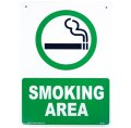 アメリカン雑貨 看板 プラスチックサインボード 喫煙場所 Smoking Area スモーキングエリア CA-24