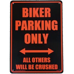 画像1: アメリカン雑貨 看板 プラスチックサインボード Biker Parking Only  CA-35