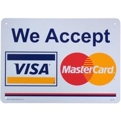 画像1: アメリカン雑貨 看板 プラスチックサインボード  We Accept VISA&MasterCard CA-37