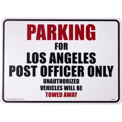 画像1: アメリカン雑貨 看板 プラスチックサインボード  L.A Post Officer Parking パーキング CA-38