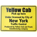 アメリカン雑貨 看板 プラスチックサインボード イエローキャブ(タクシー) Yellow Cab CA-39