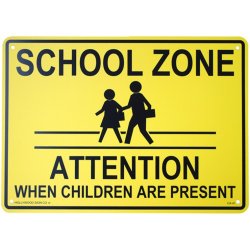 画像1: アメリカン雑貨 看板 プラスチックサインボード スクールゾーン(通学路) School Zone CA-41