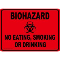 画像1: アメリカン雑貨 看板 プラスチックサインボード バイオハザード Biohazard(オレンジ) CA-42