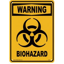 画像1: アメリカン雑貨 看板 プラスチックサインボード バイオハザード Biohazard(イエロー) CA-43