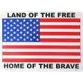 アメリカン雑貨 看板 プラスチックサインボード 自由人の国 勇者の故郷(星条旗) Land of the Free CA-47