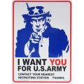 アメリカン雑貨 看板 プラスチックサインボード I Want You for U.S.Army CA-50