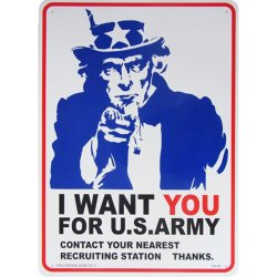 画像1: アメリカン雑貨 看板 プラスチックサインボード I Want You for U.S.Army CA-50