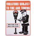 アメリカン雑貨 看板 プラスチックサインボード Violators Subject To Fine And Towing CA-53