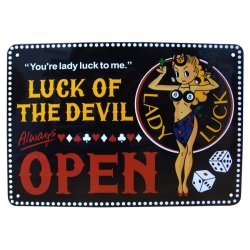 画像1: アメリカン雑貨 看板 プラスチックサインボード LADY LUCK CA-65