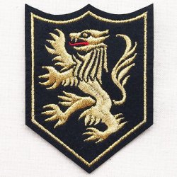 画像1: エンブレムワッペン ライオン(ゴールドライン)