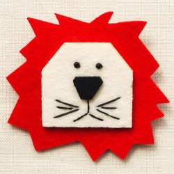 画像1: フェルトブローチ ライオン