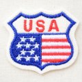 ワッペン USA ロードサイン(アメリカ国旗/星条旗柄)