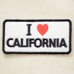 画像1: ワッペン アイラブカリフォルニア(レクタングル)