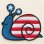 画像1: ワッペン アメリカンスネイル(星条旗柄かたつむり) (1)