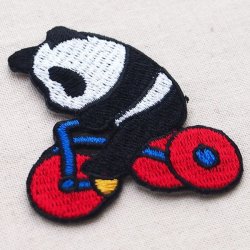 画像2: ワッペン パンダ(三輪車)