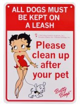 画像: アメリカン雑貨 看板 プラスチックサインボード BETTY BOOP PET