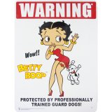 画像: アメリカン雑貨 看板 プラスチックサインボード BETTY BOOP WARNING