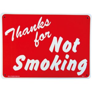 画像: アメリカン雑貨 看板 プラスチックサインボード 禁煙エリア Thanks For Not Smoking CA-07