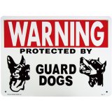 画像: アメリカン雑貨 看板 プラスチックサインボード 番犬に注意 Warning Guard Dogs CA-17