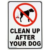 画像: アメリカン雑貨 看板 プラスチックサインボード 犬の後始末をきれいに Clean Up After Your Dog CA-23