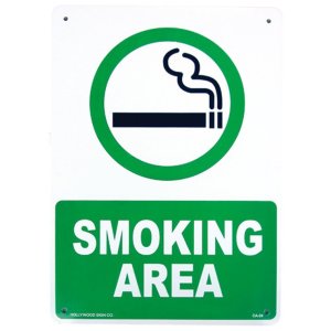 画像: アメリカン雑貨 看板 プラスチックサインボード 喫煙場所 Smoking Area スモーキングエリア CA-24