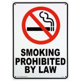 画像: アメリカン雑貨 看板 プラスチックサインボード 禁煙 Smoking Prohibited by Law CA-25