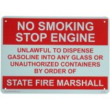 画像: アメリカン雑貨 看板 プラスチックサインボード 火気厳禁 No Smoking Stop Engine CA-36