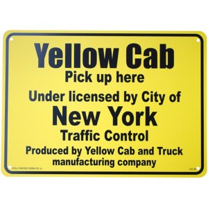 画像: アメリカン雑貨 看板 プラスチックサインボード イエローキャブ(タクシー) Yellow Cab CA-39