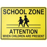 画像: アメリカン雑貨 看板 プラスチックサインボード スクールゾーン(通学路) School Zone CA-41