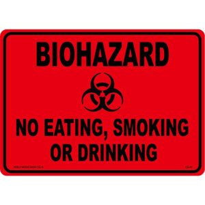 画像: アメリカン雑貨 看板 プラスチックサインボード バイオハザード Biohazard(オレンジ) CA-42