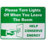 画像: アメリカン雑貨 看板 プラスチックサインボード 使用後は電気を消して下さい Please Turn Lights Off CA-48