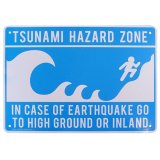画像: アメリカン雑貨 看板 プラスチックサインボード 津波注意地区 CA-68