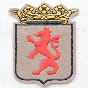 画像: エンブレムワッペン ライオン&クラウン(ベージュ)