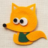 画像: フェルトブローチ きつね