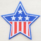 画像: ワッペン USAスター(アメリカ国旗/星条旗柄)