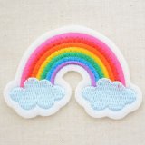 画像: ワッペン レインボー&2クラウド(虹と雲)