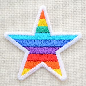 画像: ワッペン レインボースター(虹柄の星)
