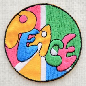 画像: ワッペン ピースマーク(マルチカラー/ラウンド)