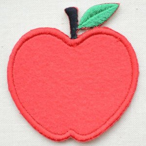 画像: ワッペン レッドアップル(リンゴ/ダイカット)