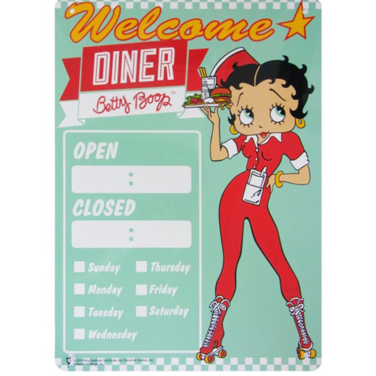 画像1: アメリカン雑貨 看板 プラスチックサインボード BETTY BOOP DINER