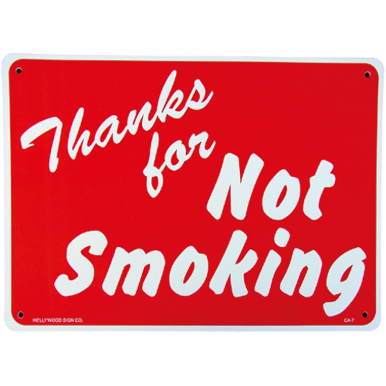 画像1: アメリカン雑貨 看板 プラスチックサインボード 禁煙エリア Thanks For Not Smoking CA-07